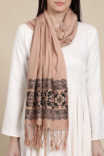 Peach Color Pure Viscose Winter Stole